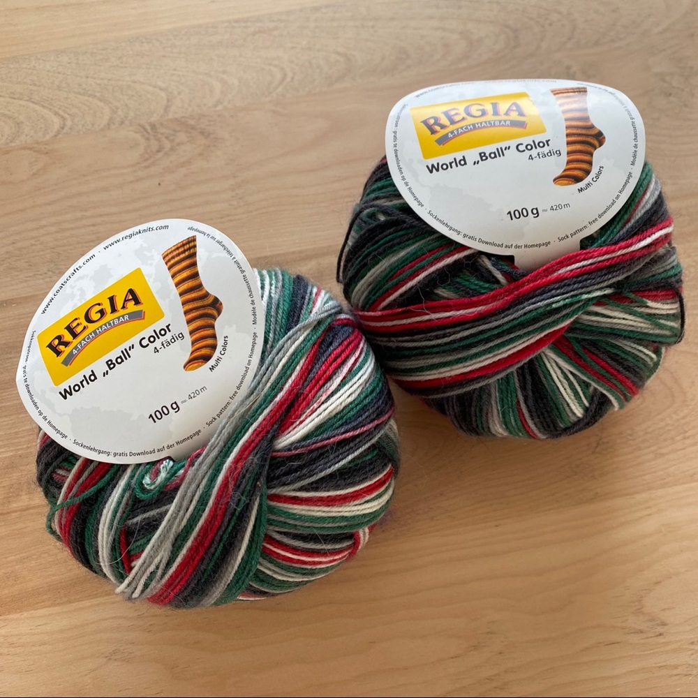 Regia self-striping sock yarn